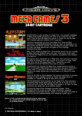 Mega Games 3 (Europe) box cover back